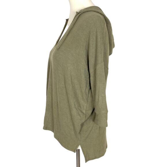 Chaser Hooded Green Knit Top Short Sleeve Small - Picture 3 of 7